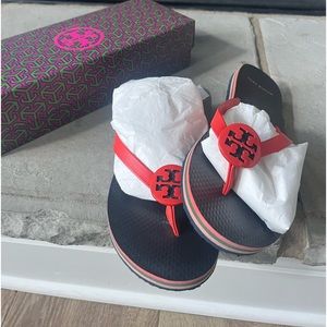 Tory Burch Red and Black Sandals